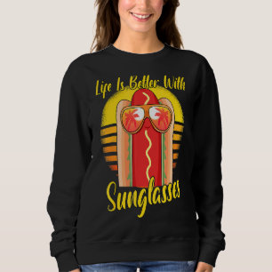 Camiseta Óculos de sol Retro Pôr do sol Praia Férias Cachor