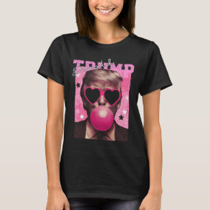 Camiseta Óculos de sol rosa chiclete Donald Trump