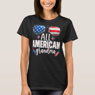 Camiseta Óculos De Sol Toda Vovó Americana 4 De Julho Vovô