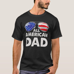 Camiseta Óculos De Sol Todos Os Pais Americanos 4 De Julho