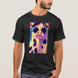 Camiseta Óculos de Sol Touro Vaca Cabeça de Vaca Mundo Anim