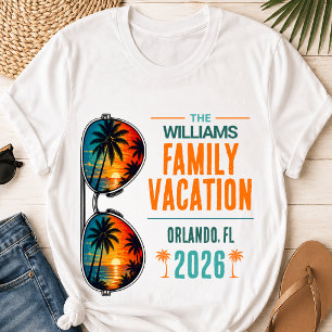 Camiseta Óculos de Sol Tropicais Férias em Família Correspo