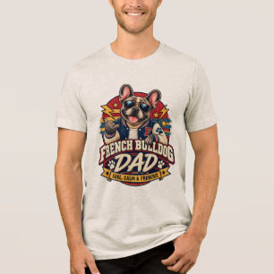Camiseta Óculos de Sol Universitário Retrô de Pai de Bulldo