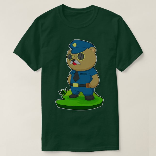 Camiseta Óculos de Sol Urso Policial Polícia (Frente do Design)