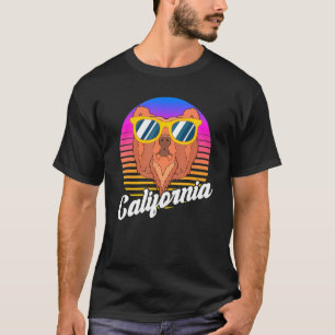 Camiseta Óculos de sol Vaporwave dos 90 Califor do Urso da 