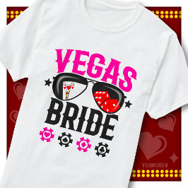 Camiseta Óculos de Sol Vegas Noiva Despedida Fichas de Cass