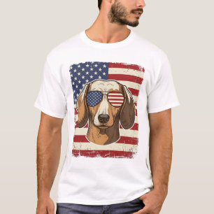 Camiseta Óculos de sol vetores com bandeira patriótica vint