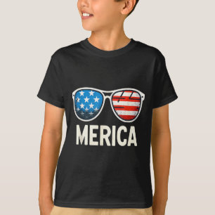 Camiseta Óculos de sol vintage bandeira americana 4 de julh