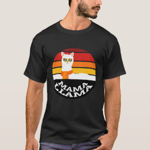 Camiseta Óculos de Sol Vintage Mama Llama Legais Para Mulhe