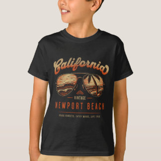 Camiseta Óculos de sol vintage Newport Beach Califórnia Pôr