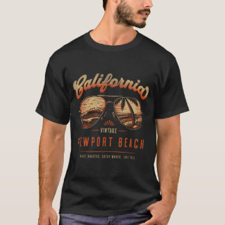 Camiseta Óculos de sol vintage Newport Beach Califórnia Pôr