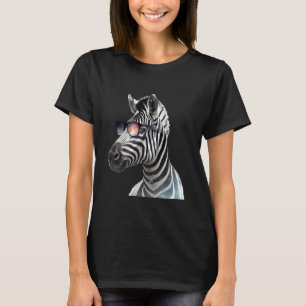 Camiseta Óculos de Sol Zebra Arte Amante de Animais African