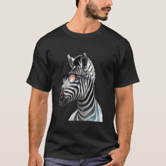 Camiseta Óculos de Sol Zebra Arte Amante de Animais African