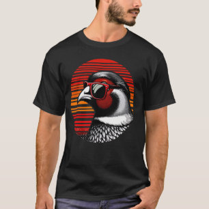 Camiseta Óculos de solário de aves faisões Estilo retroativ
