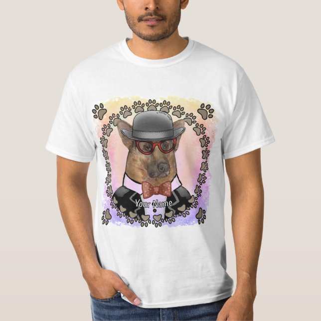 Camiseta Óculos de Veste de german shepherd (Frente)