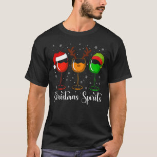 Camiseta Óculos De Vinho De Natal Espíritos Xmas Luzes De E