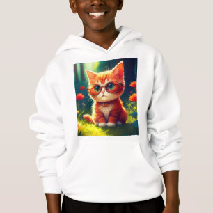 Camiseta Óculos de Visto de Gatinhos Vermelhos-365478