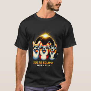 Camiseta Óculos de Visto Solar Eclipse Corgi abril 8 2024 T