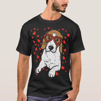 Camiseta Óculos do Coração Dia de os namorados de Beagle Ca