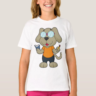 Camiseta Óculos do livro de Nerd de cães