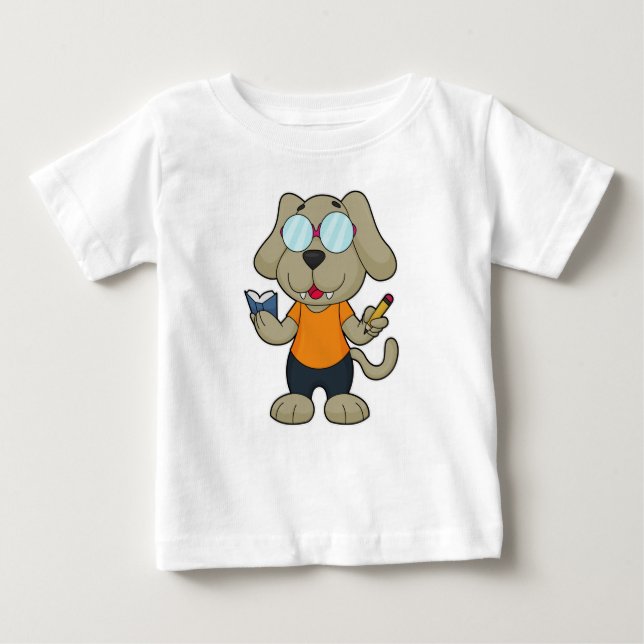 Camiseta Óculos do livro de Nerd de cães (Frente)