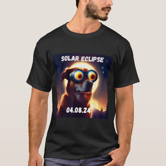 Camiseta Óculos Eclipse Solar Total Cachorro (Frente)