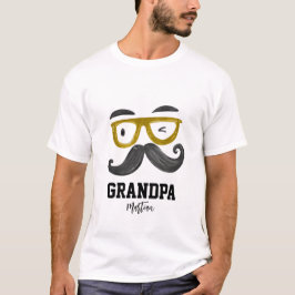 Camiseta Óculos engraçados e bigode vovô personalizado