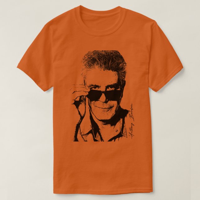 Camiseta óculos escuros anthony bourdain (Frente do Design)