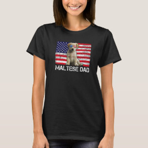 Camiseta Óculos escuros Pai maltês bandeira americana