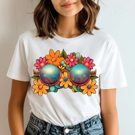 Camiseta Óculos festivos florais