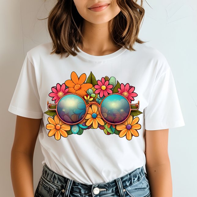 Camiseta Óculos festivos florais (Criador carregado)