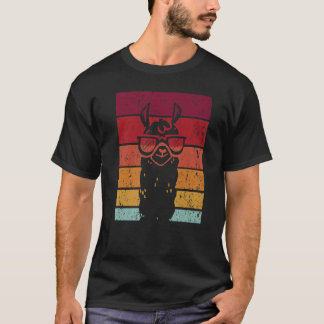 Camiseta Óculos Llama Estilo Retro Alpaca Llama Vicuña Lami