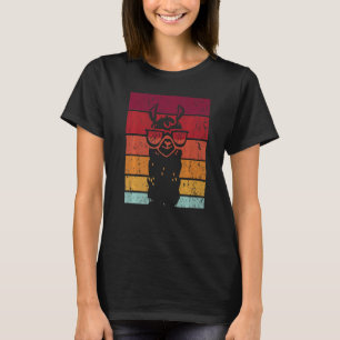 Camiseta Óculos Llama Estilo Retro Alpaca Llama Vicuña Lami