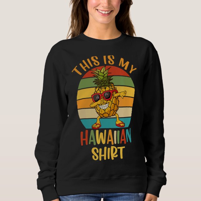 Camiseta Óculos Luminosos De Ananás De Ananás Retro Aloha E (Frente)