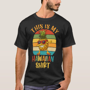Camiseta Óculos Luminosos De Ananás De Ananás Retro Aloha E