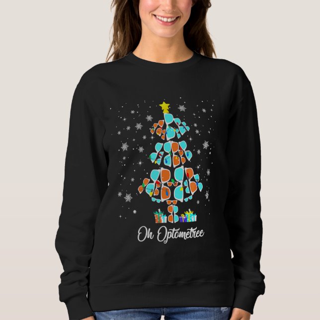 Camiseta Óculos Optometria De Árvore De Natal (Frente)