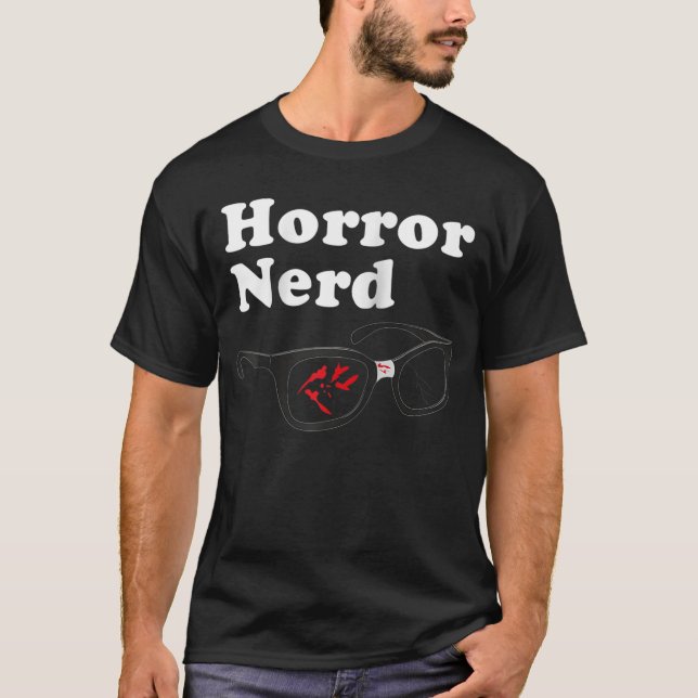 Camiseta Óculos Sangrentos Fã de Filme de Terror Baseba (Frente)