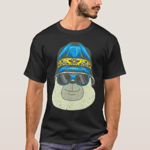 Camiseta Óculos Solares de Animais legal do Ártico Urso Pol
