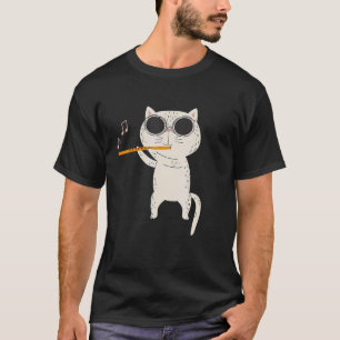 Camiseta Óculos Solares De Vestida De Gatos E Fluidos De Br