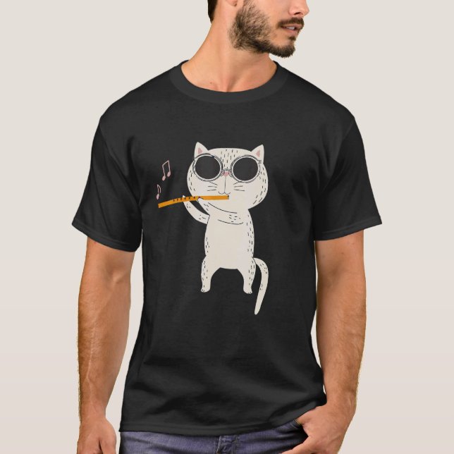 Camiseta Óculos Solares De Vestida De Gatos E Fluidos De Br (Frente)