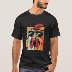 Camiseta Óculos Solares legal Vestindo Galos Retro Chic