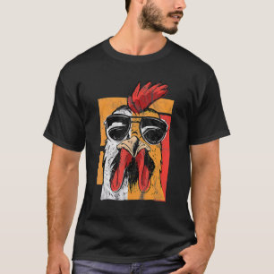 Camiseta Óculos Solares legal Vestindo Galos Retro Chic