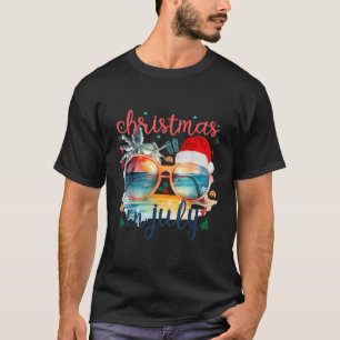Camiseta Óculos Solares Natal Em Julho Santa Hábito Verão V
