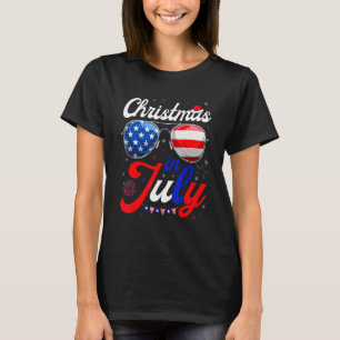 Camiseta Óculos Solares Natal No Natal Do Natal De Julho No