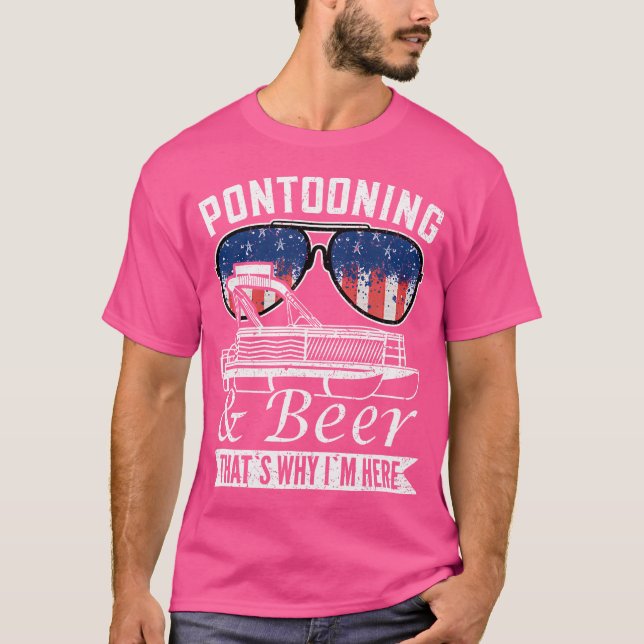 Camiseta Óculos Solares Pôtoon Boat Capitão Barco 4 De Jul (Frente)
