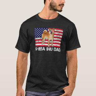 Camiseta Óculos solares Shiba Inu Pai Sinalizador Americano