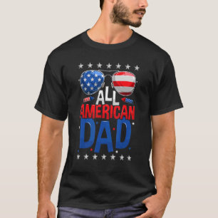 Camiseta Óculos Solares Todos Os Pais Americanos 4 De Julho
