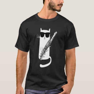 Camiseta Óculos Solares Vestindo Gatos Jogando Fluido