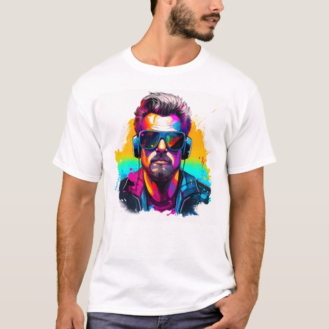 Camiseta Óculos solares vívidos (Frente)