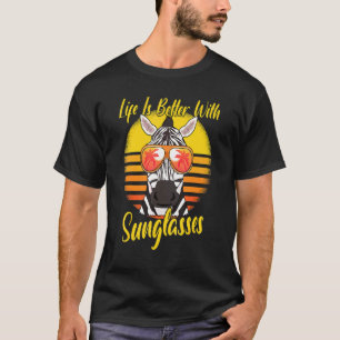 Camiseta Óculos Solares - Zebra de Vacinação de Praia Ultra